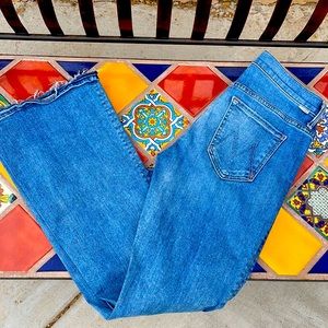 Mother jeans undone hem weekender